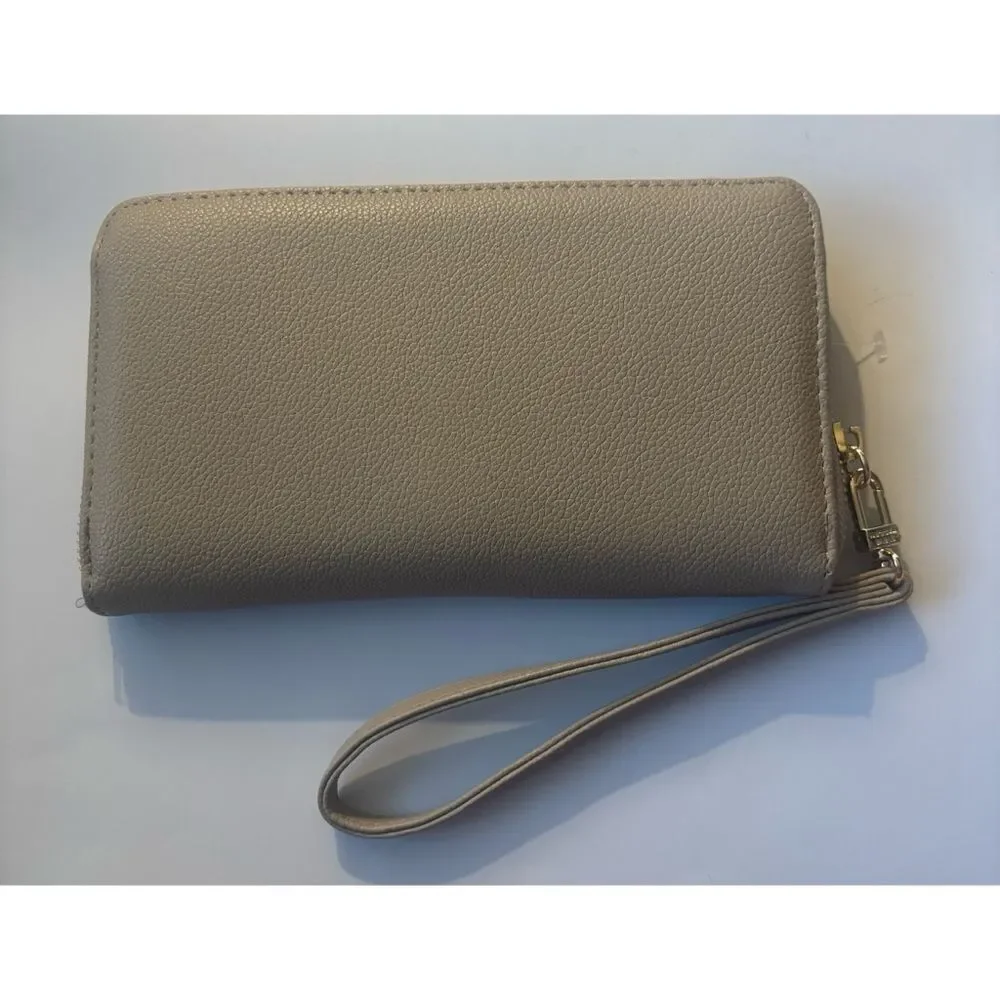Steve Madden Large Beige Wristlet Wallet~ Vegan leather ~ New No Tags
